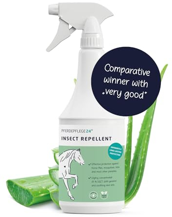 PFERDEPFLEGE24 Horse Fly Spray with DEET - Long-Lasting, Highly Concentrated Fly Repellent for Horses against Mosquitoes, Ticks, Midges & Horseflies - 1000ml