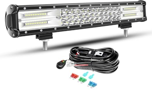Willpower Led Lichtleiste Balken 12V 24V 18 252W für Auto Offroad KFZ | Lightbar Arbeitsscheinwerfer, mit 12V Kabelbaum, 6000K Weiß, IP67 Wasserdicht, Beleuchtung für Traktor ATV Boot Quad