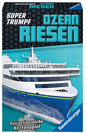 Ravensburger Kartenspiel, Supertrumpf Ozeanriesen 20698, Quartett und Trumpf-Spiel für Technik-Fans ab 7 Jahren