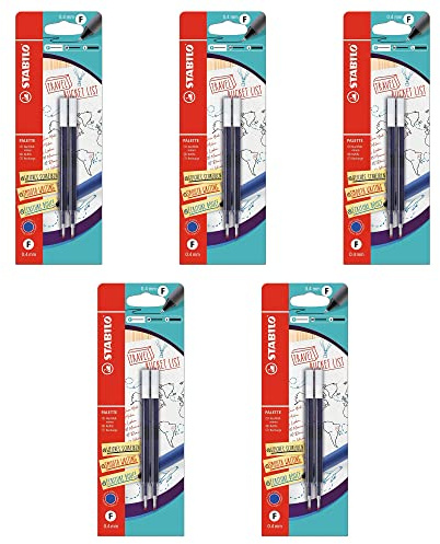 STABILO - Nachfüllpatrone - PALETTE Refill - Strichbreite F (0,4 mm) - 5x 2er Pack - blau