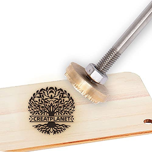 CREATPLANET Custom Wood Branding Iron 1.2 Leder Branding Iron Stamp Custom Logo Heat BBQ Stamp Mit Messingkopf Und Holzgriff Zum Backen Holzbearbeitung Handgefertigtes Design - Baum Des Lebens