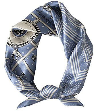 Riho 12 momme Hombres 100% seda de morera Pañuelo Bufanda Cubierta Para La Cabeza (53x53cm) (Caballo)