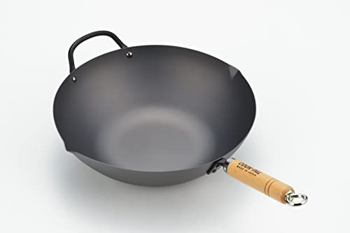 Yoshikawa Beijing Wok aus Stahl, 36 cm, Schwarz