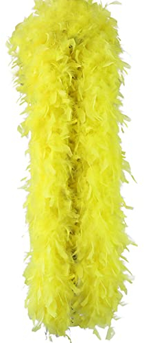 Uposao Federboa Weihnachtsboa, Länge 200CM Flauschige Feder Schal Verkleidung Girlande für Damen Mädchen Fasching Mottoparty Karneval Kostüm Accessoire Hochzeitsdekoration, Heimdekoration,Gelb