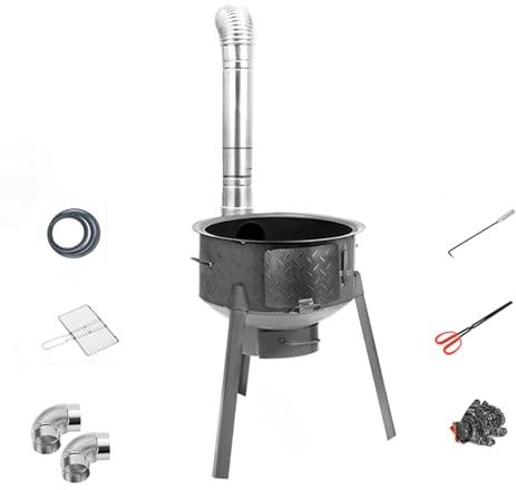 OUTFYT Réchauds de Tente, Chaudière à Bois, Poêle à Bois, Poêle à Bois Portable pour Chauffer Une Grande Marmite pour Le Camping en Plein Air