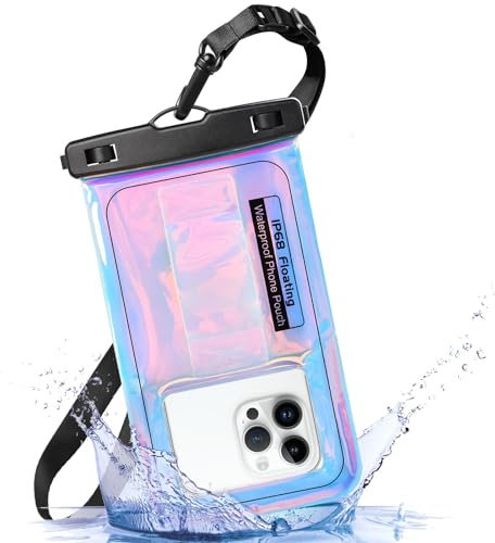 ANLEDDA Coque Flottante étanche Pochette Étanche Smartphone, IPX8 Sac étanche avec Cordon Housse Étanche Smartphone pour iPhone 15/14/13/12/11 Pro Max XS XR,Galaxy S22/S21 Jusqu'à 6.9 Pouces