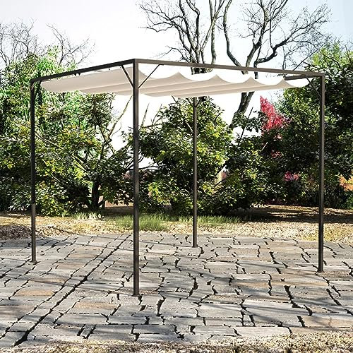 Rantry Casa Gazebo da Giardino con Tettuccio Retrattile, Gazebo da Giardino, Gazebo Ombrellone da Giardino Spiaggia Pesca Esterno Antivento per Arredo Giardino Terrazzo Ambienti Casa Mobili