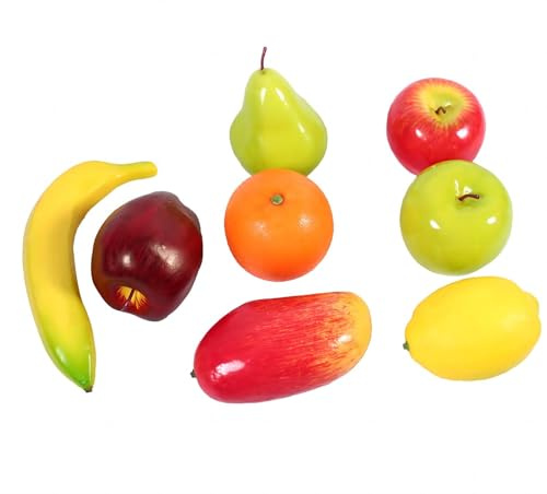 VIFERR Paquete de Frutas Artificiales, Juego de 8 Piezas de Fruta Artificial Simulación de Frutas Falsas para Decoración del Hogar, Cocina, Fiesta, Artesanía Realista