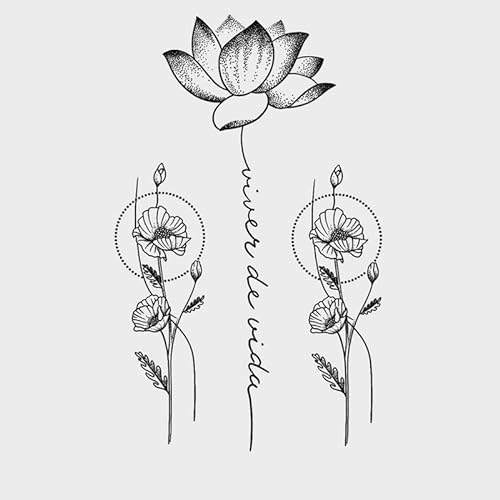 3 Stück Orchideen-Tattoo-Aufkleber Mit Englischen Kräutern, Wasserfest, Langlebig, Semi-Permanenter Saft