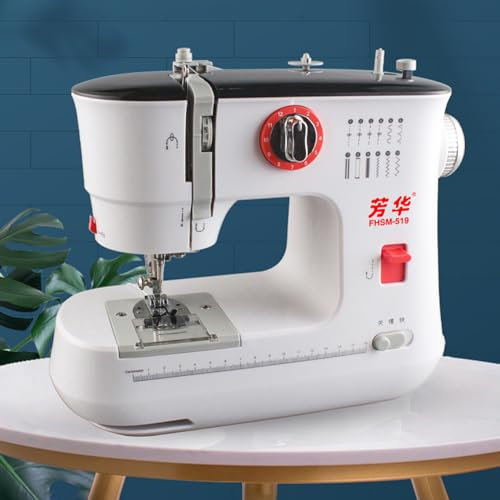 Telituny 12-Stich Nähmaschine, 519 Heimnähmaschine Multifunktionsnähmaschine elektrische Nähmaschine, tragbare Mini-Nähmaschine für Kinders, Frauen, Zuhause und Reisen(EU Plug)