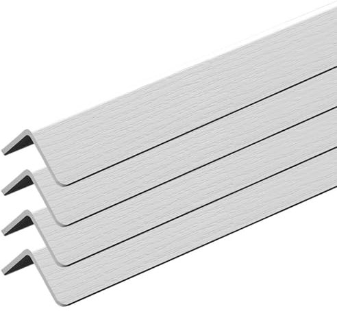 Eckenschutz und Kantenschutz, PVC, Trockenbau-Möbel-Stoßstange mit selbstklebendem Klebeband, Wandschutz, Holzmaserung, L-Winkelformstreifen, 91,4 cm, 4 Stück