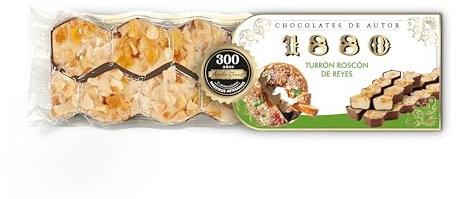 1880 - Turrón Chocolates de Autor Roscón de Reyes,200g, Textura Cremosa, Calidad Suprema, Ingredientes Nobles, Sabor Auténtico, El Turrón más Caro del Mundo