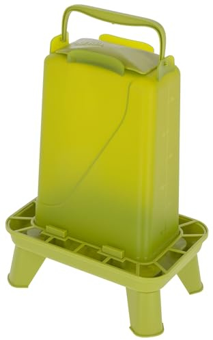 Kerbl Geflügel-Futterautomat mit Standfüßen 3,5 l | 3,5 l, Grün, 16,5 × 24,5 × 35 cm, robuster Futterspender aus Kunststoff für Geflügel