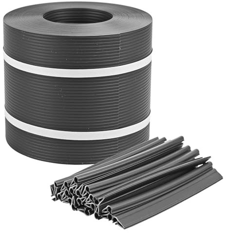 Sichtschutzstreifen 740g/m² - anthrazit (RAL 7016) | 10x Einzelstreifen | Sichtschutz für Doppelstabmattenzaun | 25,5m x 19cm + 20 Clips | Befestigung auch ohne Clips möglich