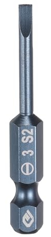 QUARKZMAN SL3 Embouts De Tournevis À Fente Magnétique 3mm Acier S2 Embout De Tournevis À Tête Plate Tige Hexagonale 1/4 Embouts De Tournevis Pour Perceuse 50mm (2) Long Pour Vis