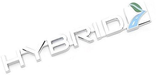 1x Emblema adesivo in metallo per auto ibrida, per porta del bagagliaio laterale, posteriore, portellone, adatto per camion universale, SUV, 4WD (Argento)