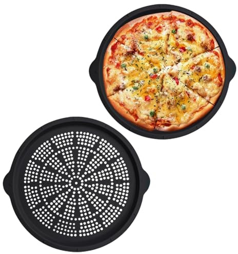 Qumiuu Teglia Per Pizza Da Forno | 2 Pezzi Da 39.9 Centimetri In Silicone Sicuro Per Lavastoviglie - Vassoi Per Per Il Forno | Per Casa Cucina Ristorante Esterno