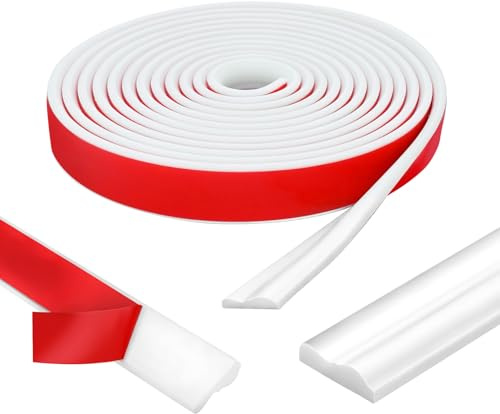 WEXFFU Moulure Auto Adhesive, 6m*40mm Moulure Autocollante Flexible, Plinthe Pvc Souple Autoadhésive, Moulure Murale Adhesive Pour Décoration Diy, Protection Murale, Bords D'armoire