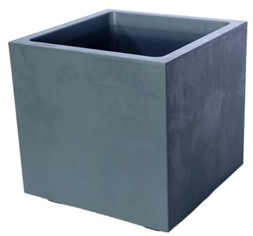 mgc24 Millennium Pflanzkübel mit Wasserspeicher 25 x 25 x 25 cm Aschgrau | eckiger Blumentopf für Garten, Terrasse & Balkon | wetterfest & UV‑beständig