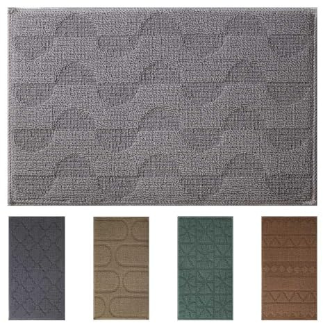 OLIVO.shop Tappeto cucina antiscivolo lavabile, passatoia corridoio, tappeto bagno antiscivolo vari colori e misure, NEVADA (Grigio 2, 50x130 cm)