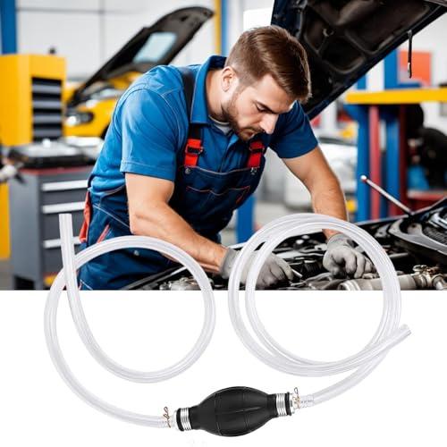 Pompe À Main Siphoïde Pour Carburant, Eau Et Huile | Pompe Manuelle D’Extraction Avec Poire D’aspiration, Tuyau 6.5 PiedsTransparent | Pour Carburant Diesel Huile Auto Aquarium Maison