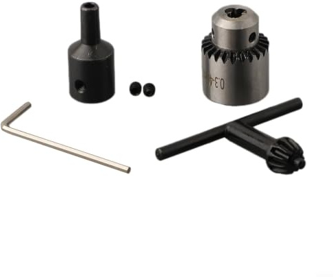 JT0 Motorborrchuck av högkolstål med 4 mm 5 mm 6 mm 8 mm fästhylsa för 0,3–4 mm borr för 2,3 mm 3,17 mm motoraxlar miniatyrborr modellbygge verktygsset (8 mm chuck-set)