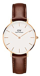 Daniel Wellington Petite St Mawes, Braun/Roségold Uhr, 32mm, Leder, für Damen
