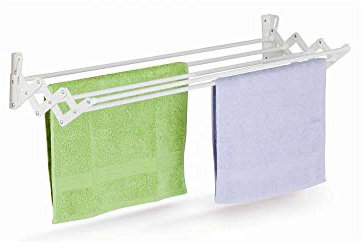 Casabriko 48901 Stendibiancheria a Soffietto, Acciaio Resinato e Resina, Bianco, 80 cm