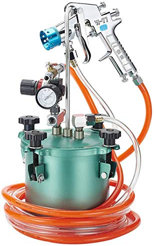 YUNSHINE 2L Neue Verbesserte Pneumatische Nachahmung Stein Farbe Druck Spritzpistole Bunte Lack Airbrush Hochleistungsdruck Eimer Marmor Farbe Kaliber Optional (4.0Cal)