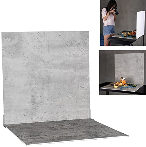 Selens 2 Stück Lebensmittel-Fotografie-Hintergrundplatten, 60x60 cm, Produktfotografie, graue Wand, Zementstruktur, flache Liege, vertikale Tischplatte für Fotostudio, Schreibtisch, Schießen