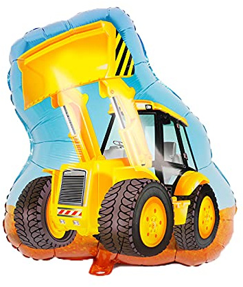 ballonfritz® Bagger Ballon - XXL Radlader Luftballon 90x70x25cm als Geburtstagsgeschenk, Party-Deko oder Überraschung