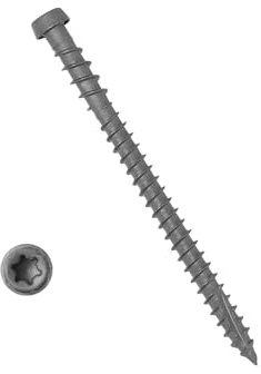 Coated Composite Deck Screws #10 x 2-3/4, Self Tapping Wood Screws and Deck Screws with Torx T20 Star Drive, Type 17 Point, Flat Head, 1 Free Bit Included (Dark Gray, 350), by YYL FASTENER