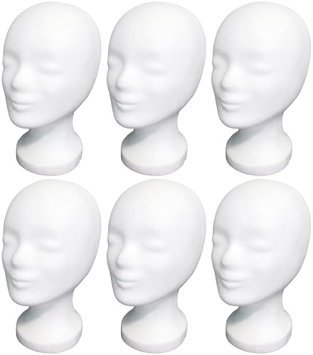 ►►► 6 x FP - Styroporkopf Standard - TOP Marken-Qualität aus deutscher Herstellung (weiss mit Loch im Boden)