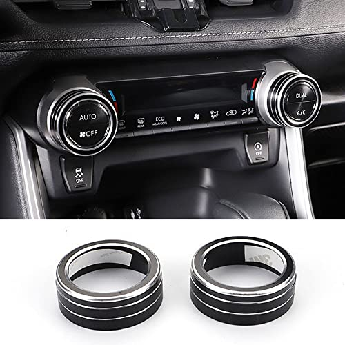 ZBWNJY Für Toyota RAV4 2019 2020 2021 2022 RAV 4 XA50 Auto Klimaanlage Schalter Knopf Ring Abdeckung Innenraum Dekoration Styling Zubehör, Black