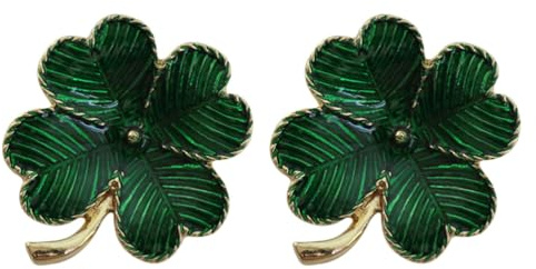 PartyKindom St. Patricks Day Dekorationen Broschen für Frauen, 4 Blatt Kleeblatt Emaille Pins Bulk Broschen und Pins für Frauen Hut Pins Anstecknadel für Männer Kinder