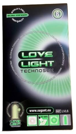 Kärlek ljus latex kondomer med reservoar fluorescerande slät yta CE 0123 paket med 6