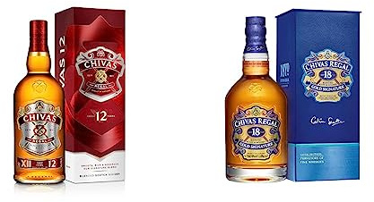 CHIVAS REGAL 12 ans Whisky Ecossais - 40%, 1L & 18 ans Whisky Ecossais - 40%, 70cl