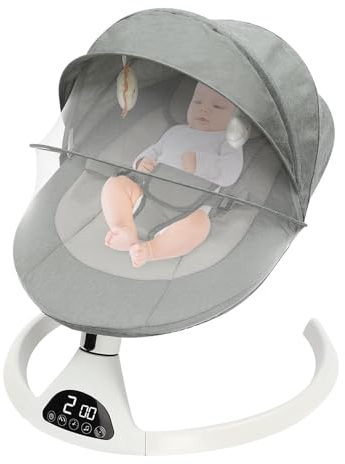 Elektrische Babywippe, Babywippe mit Bluetooth, Schaukelstuhl mit Fernbedienung for babies aged 0-12 months (Grün)