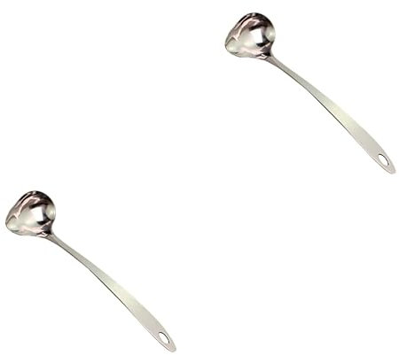 Ciieeo 2 Cucharas Soperas Grandes Y Elegantes De Acero Inoxidable Para Ollas Calientes Y Uso En La Cocina.