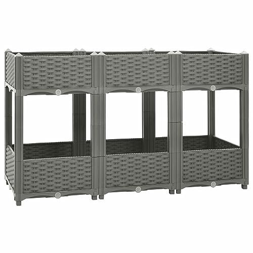 ARKEM Lit surélevé 120x40x71 cm Polypropylène,Bordure Pierre,Kit Gabion,Gabion Jardiniere