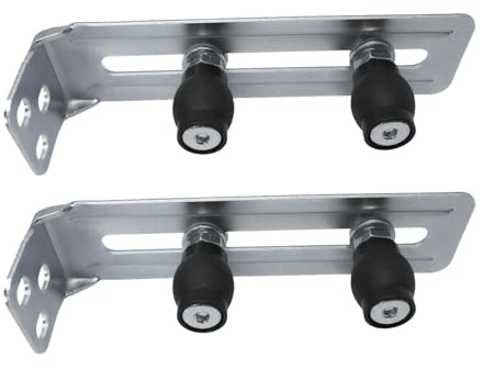 2 Stück SOTOOLS Rolltorführung extra lang mit 2x gummierten Rollen | Halter aus galvanisch verzinktem Stahl, Rollen aus Kunststoff/Gummi