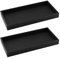 FINELYCR 2 Pièces Plateau Rectangulaire Noir en Silicone, Bonne Ténacité, Facile à Nettoyer, pour Bijoux, Cosmétiques, Articles de Toilette
