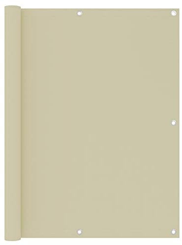ShCuShan Balkon-Sichtschutz Terrassen Sichtschutz Blackout Shade Terassensichtschutz Sichtschutz Garten Creme 120x600 cm Oxford-Gewebe