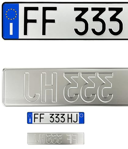 Reproduktion Nummernschild hinten europäisch italienisch reflektierend Relief