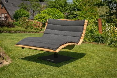 SCALANT Waldsofa Swing mit Auflage + Schutzhülle, Lärche, 360° drehbar, für 2-3 Personen, Sonnenliege, Wellenliege, Relaxliege, Himmelsliege, Liege für den Garten