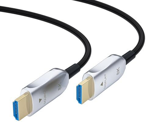 8K Fiber Active Optical HDMI 2.1 cable, 48Gpbs High Speed Long Fiber Optical HDMI Cable, 8K@60Hz 4K@120Hz 2K@240Hz Dynamic HDR eARC, For RTX4080/4090/3080/3090 Home and Commercial Use (1, 10feet)