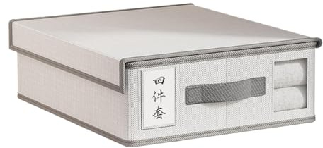 Caja de almacenamiento para sábanas de cama, organizador de sábanas, sábana de almacenamiento de cuatro piezas, contenedor de ropa de cama, organizador de carpetas para juegos de sábanas,
