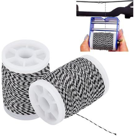nbeads 220 m Bogensehne, 0.2mm Bogenschnur PE Bogensehne Servier Faden Bow String Serving Thread Bogenschnur Sehnengarn Für Bogensehnen Bogenschießen Zubehör, Schwarz und Weiß
