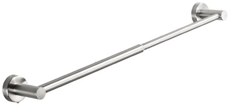 No Drilling Bathroom Towel Rail, Wall Mounted Adjustable Towel Rack, Stainless Steel Towel Shelves, Self Adhesive Towel Rail, Extendable Towel Rail, for Bathroom, Kitchen (A-Silver)