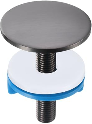 sourcing map Kitchen Faucet Hole Cover Copper, 2 Sink Hole for 0.5-1.6 Plate Cover Stopper Cover Blanking Tap Hole Plug for Kitchen Bathroom, Grey